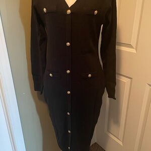 Elegant Black Sweater Dress